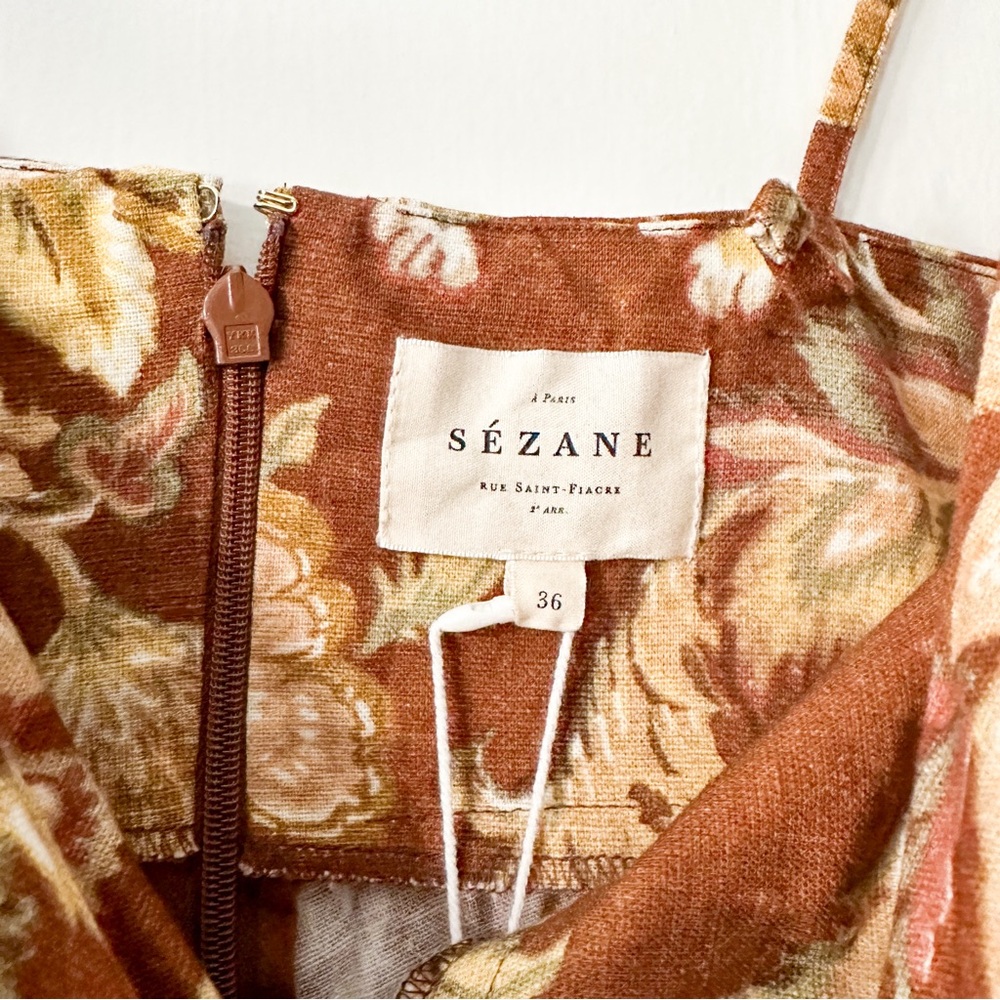 Sezane Chiaretta Dress Adana Maxi Floral Size 36 38 US 4 6 NWT - Picture 5 of 13